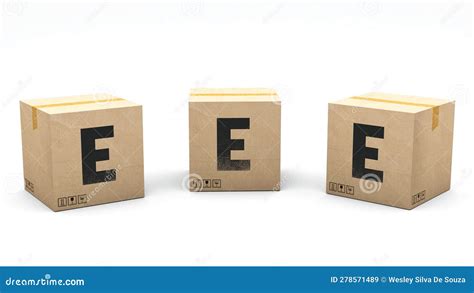 Krafte Box With The Letter E. Royalty-Free Stock Photo | CartoonDealer.com #278571489