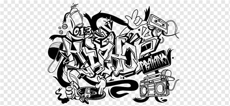 Hip hop music Rapper Graffiti Old-school hip hop, graffiti, text, logo, monochrome png | PNGWing