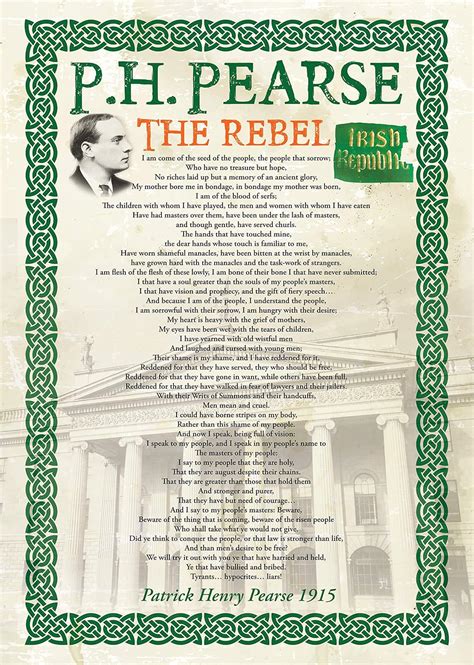 Exclusive A3 Poster - 'The Rebel' Poem written by Patrick Pearse ...