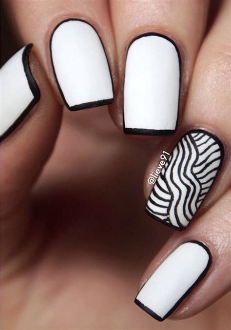 55 Black and White Nail Art Designs - nenuno creative