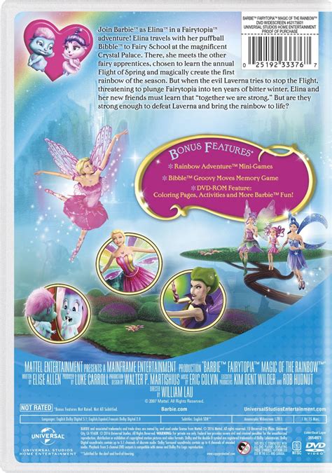 Barbie Fairytopia: Magic of The Rainbow 2016 DVD with New Artwork ...