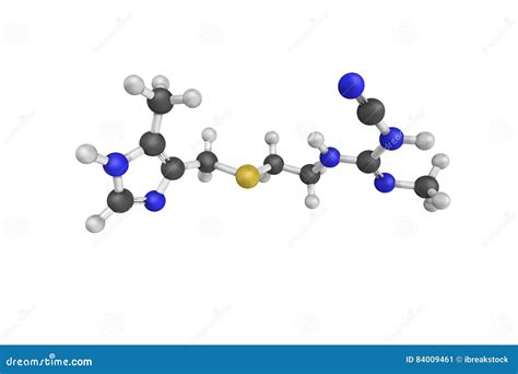 3d Structure of Cimetidine, a Histamine H2 Receptor Antagonist Stock ...