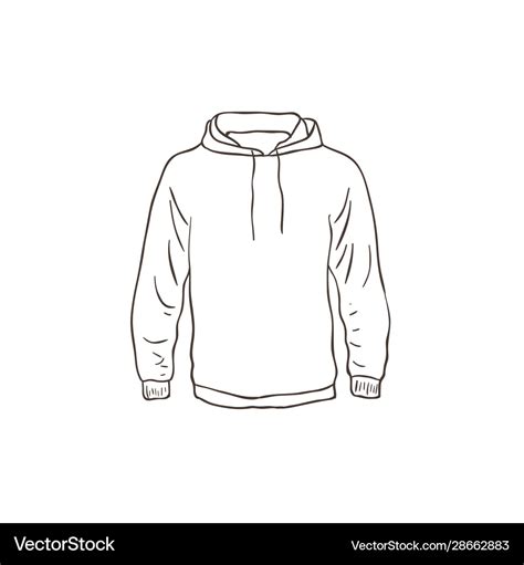 Pullover or hoodie clothing element line art Vector Image