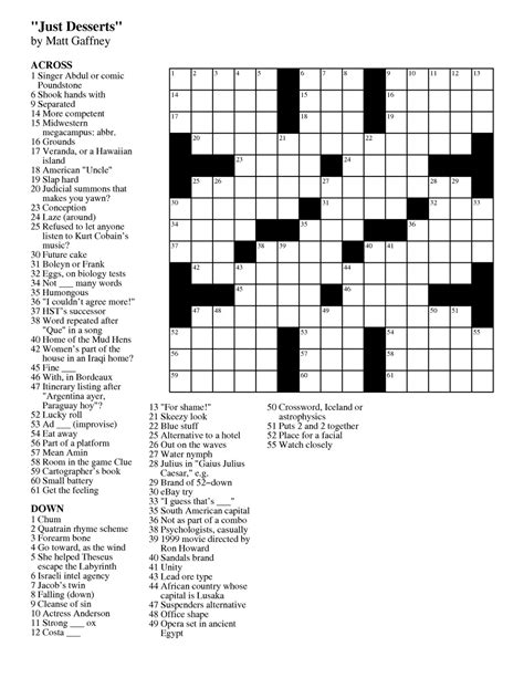 Easy Printable Crossword Puzzles And Answers | Printable Crossword Puzzles