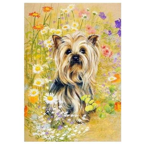 5D DIY Diamond Painting Kits Cartoon Cute Pet Dog Flower Field, Diamond ...