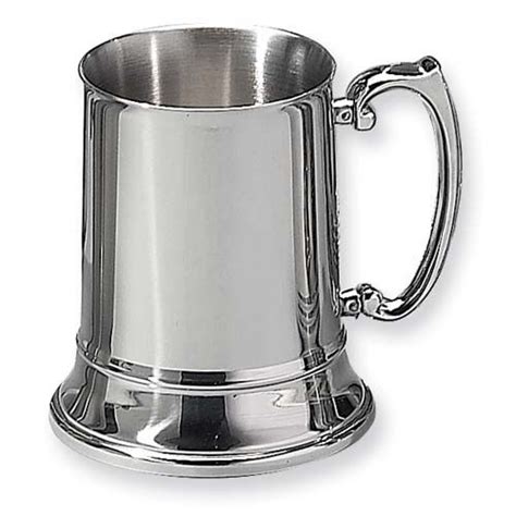Engraved Polished Stainless Steel beer mugs Tankard