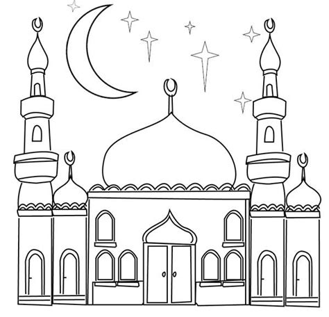 Grand Mosque Coloring Page