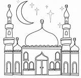 Grand Mosque Coloring Page sketch template
