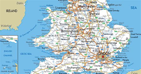 Road Map Of England And Wales | Time Zones Map