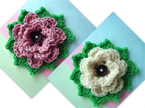 Crochet Rose Applique CROCHET PATTERN Supplies for - Etsy