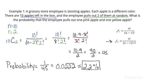 Using Permutations & Combinations to Calculate a Probability | Geometry ...