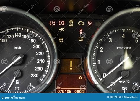 Car Warning Lights Dashboard Stock Photo - Image of blue, semaphore ...