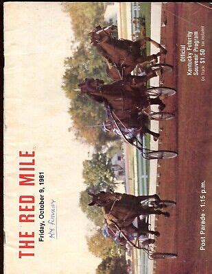 October 9 1981 The Red Mile Harness Racing Program Kentucky Futurity | eBay