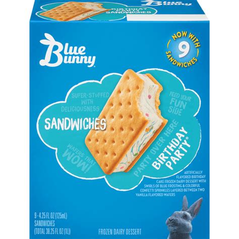 Blue Bunny® Birthday Party® Sandwiches 9 ct Box | Ice Cream, Treats & Toppings | Freshop Merchant