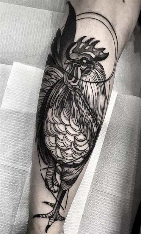 Black Rooster Tattoo - InkStyleMag | Rooster tattoo, Body art tattoos, Chicken tattoo