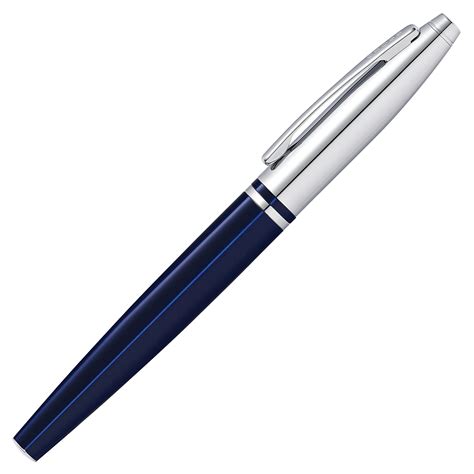 Elegant Engraved Blue CROSS Calais Fountain Pen with Case