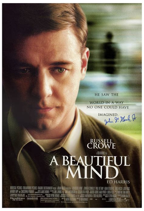 Lot Detail - John Nash Signed Movie Poster for ''A Beautiful Mind ...