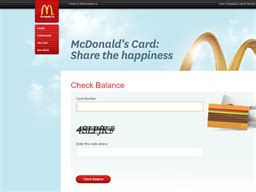 McDonald''s Card Gift Card Balance Check