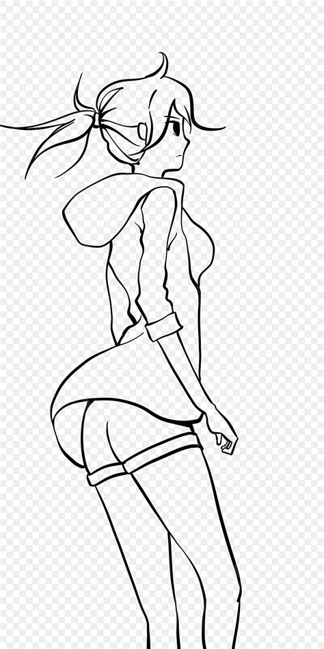 Line Drawing Anime Girl, Anime Drawing, Wing Drawing, Girl Drawing PNG Transparent Clipart Image ...