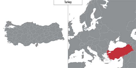 map of Turkey and location on Europe map 28650200 Vector Art at Vecteezy