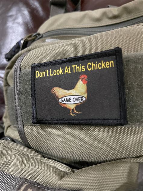 Don't Look At This Chicken Funny Morale Patch | Custom Hook and Loop Fastener Morale Patches