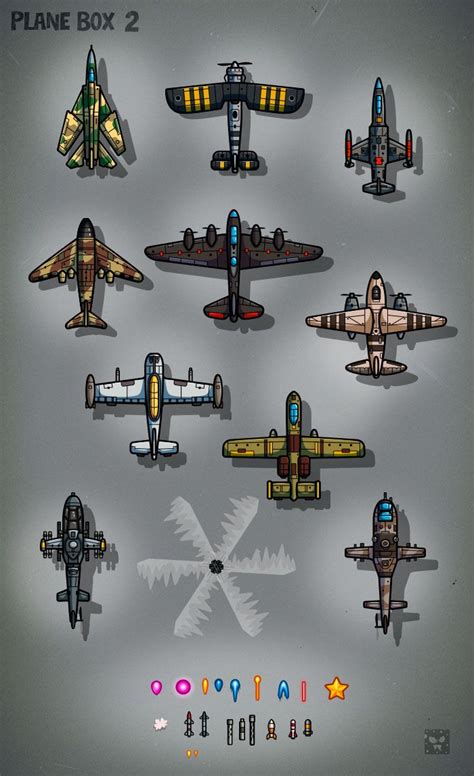 Plane game art - Cartoon Combat Aircraft | 2d game art, Game concept art, Pixel art games