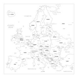 Political map of europe with cities Royalty Free Vector