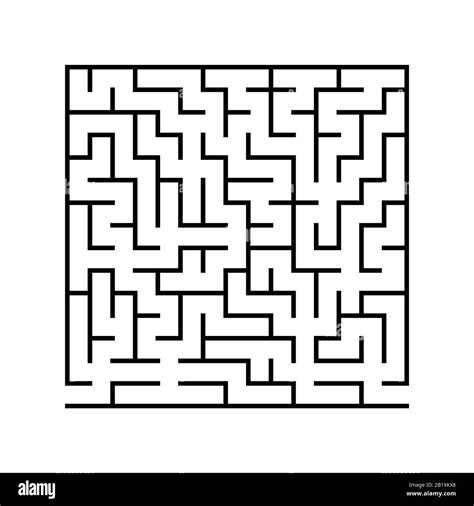 Abstract square maze. Game for kids. Puzzle for children. One entrances ...