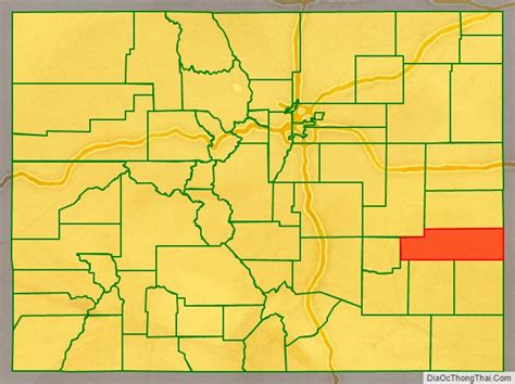 Map of Kiowa County, Colorado - Thong Thai Real