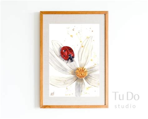 Ladybug Watercolor Art Digital File ONLY Wall Hanging | Etsy