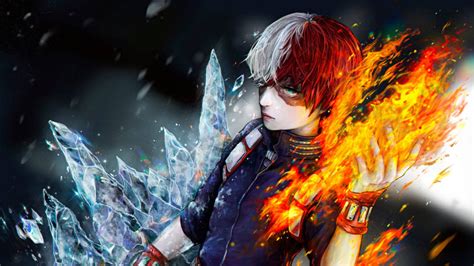 Download Fire And Ice Mha Todoroki Wallpaper | Wallpapers.com