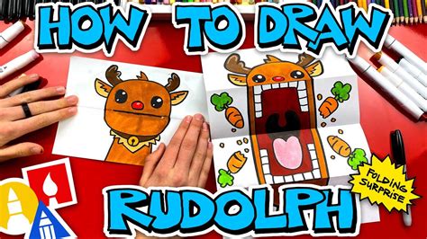 How To Draw A Rudolph Puppet - Folding Surprise - YouTube