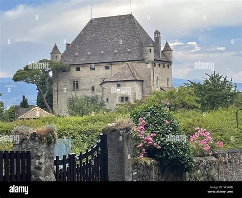 Medieval castle at Yvoire, lake Geneva, France Stock Photo - Alamy