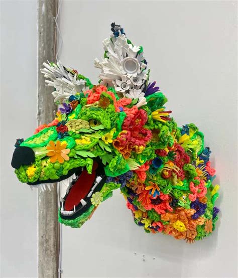 Calder Kamin - Plastic Planet Lynx, Contemporary Animal Sculpture, Recycled Materials For Sale ...