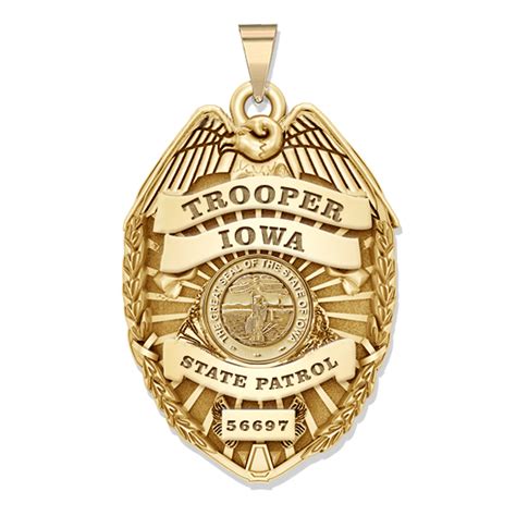 Personalized Iowa Trooper Police Badge with Your Rank, Department and ...