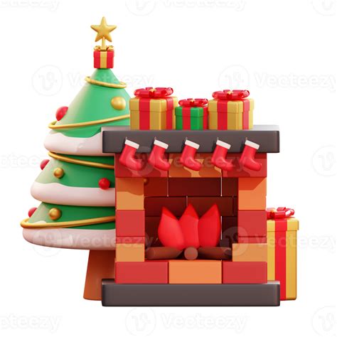 Free 3d christmas tree and fireplace 9269303 PNG with Transparent ...