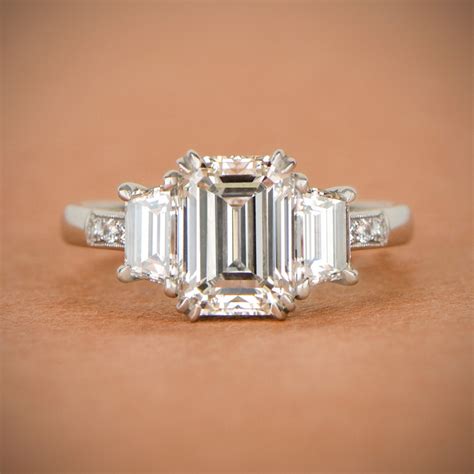 Vintage Emerald Cut Diamond Ring Certified by the GIA