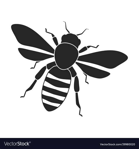 Honey bee black icon Royalty Free Vector Image