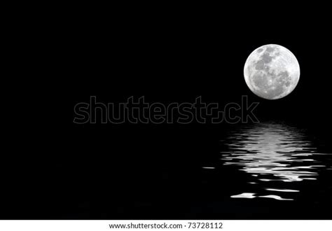 Full Moon Water Reflection Copy Space Stock Photo (Edit Now) 73728112