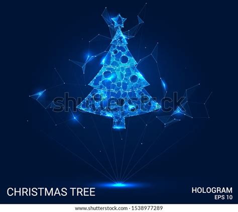 Hologram Christmas Tree Christmas Tree Polygons Stock Vector (Royalty ...