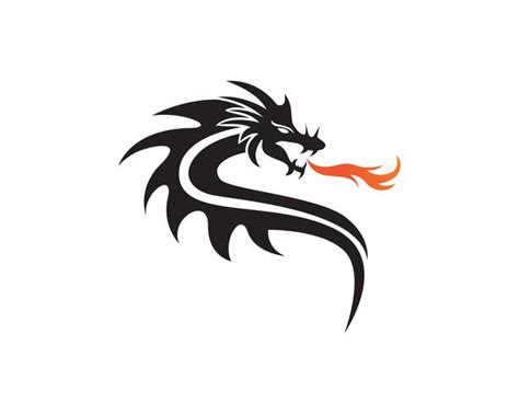 Head dragon flat color logo template vector illustration 603656 Vector ...