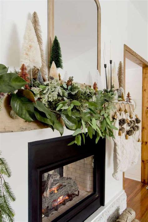 Layering Christmas Mantel Garland In An Asymmetrical Design - Grace In My Space