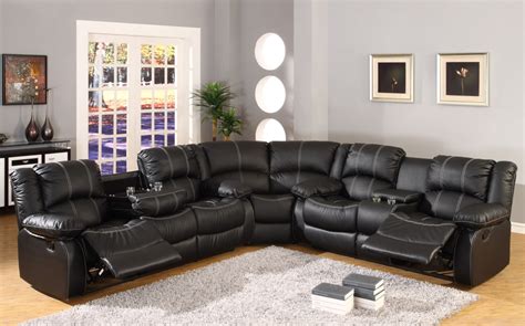 Black Leather Reclining Sectional Products – HomesFeed