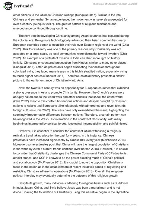 The History of Christianity in Asian Countries - 928 Words | Research Paper Example