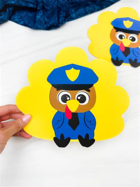 Turkey in Disguise Police Officer Craft For Kids [Free Template]