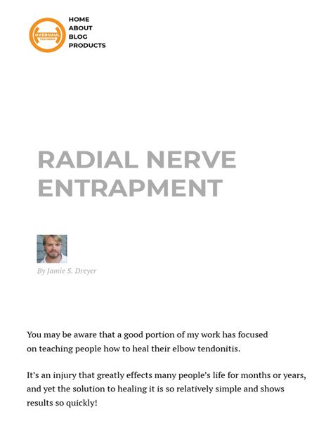 Radial Nerve Entrapment - Exercises, Stretches & Nerve Glides | PDF | Elbow | Myofascial Trigger ...