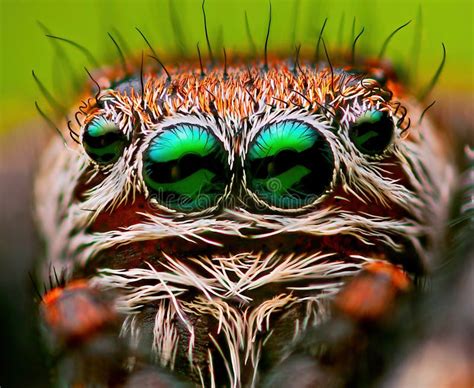 Portrait of Evarcha Arcuata Jumping Spider Portrait Stock Photo - Image ...