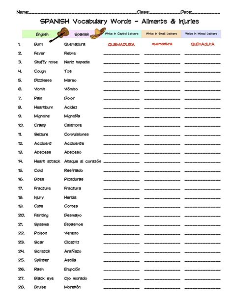 Spanish Body Parts Label Worksheet & Answer Key | Made By Teachers