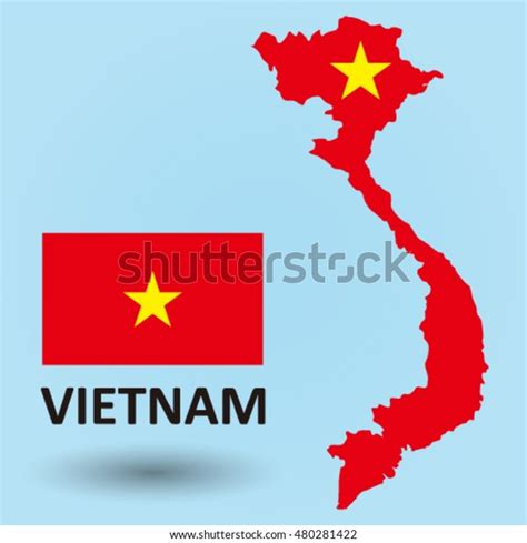 Vietnam Map Flag Stock Vector (Royalty Free) 480281422 | Shutterstock