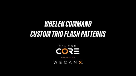 Whelen Command Custom TRIO Flash Patterns - YouTube